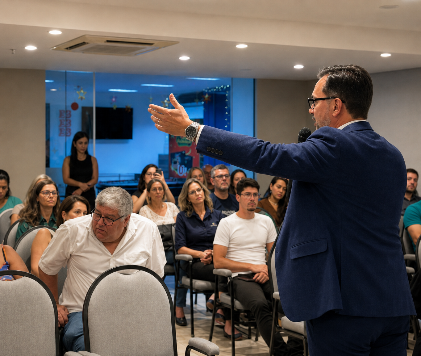 Renato Ritton falando a empresários